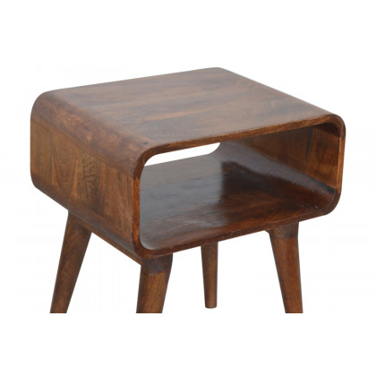 Artisan Curved Open Bedside - Chestnut