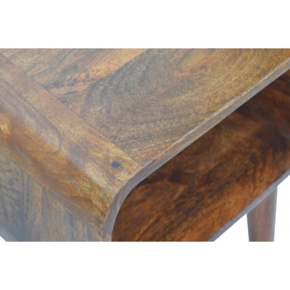 Artisan Curved Open Bedside - Chestnut