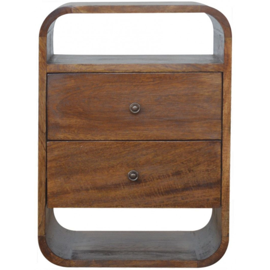 Artisan - Chestnut Curve 2 Drawer Nightstand