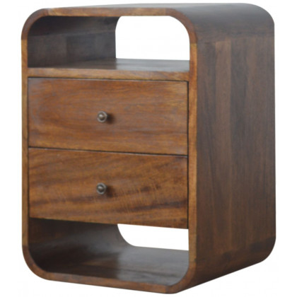 Artisan - Chestnut Curve 2 Drawer Nightstand