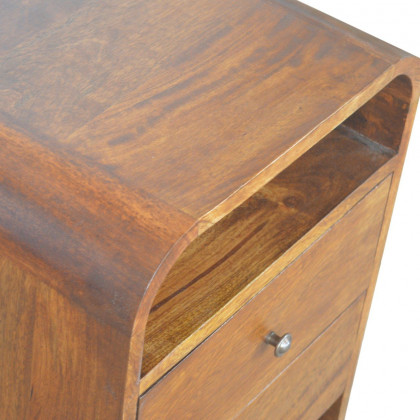 Artisan - Chestnut Curve 2 Drawer Nightstand