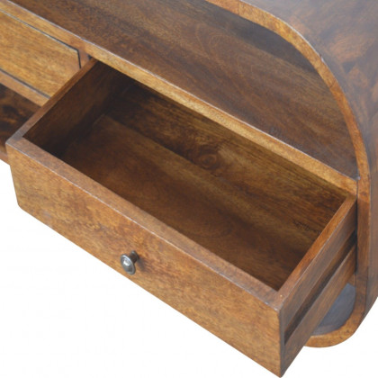 Artisan - Chestnut Curved Edge Media Unit With 2 Drawers