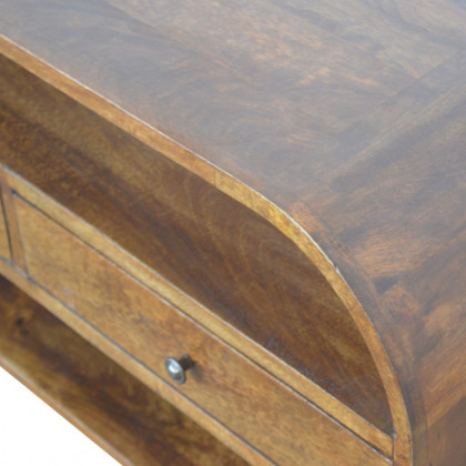 Artisan - Chestnut Curved Edge Media Unit With 2 Drawers