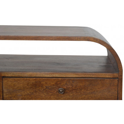Artisan - Chestnut Curved Edge Media Unit With 2 Drawers