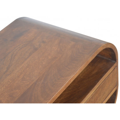 Artisan - Chestnut Curved Edge Media Unit With 2 Drawers