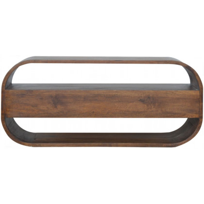 Artisan - Chestnut Curved Edge Media Unit With 2 Drawers