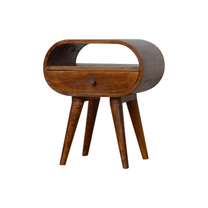 Artisan Circular Open Slot Bedside - Chestnut