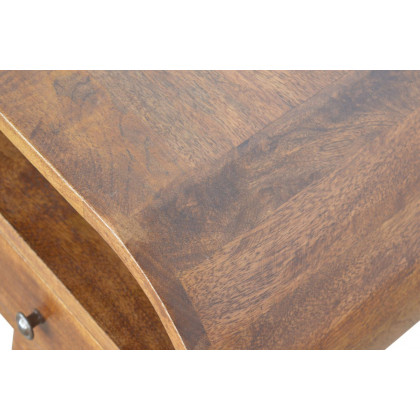 Artisan Circular Open Slot Bedside - Chestnut
