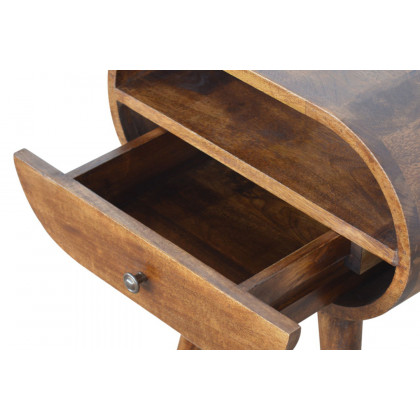 Artisan Circular Open Slot Bedside - Chestnut