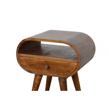 Artisan Circular Open Slot Bedside - Chestnut