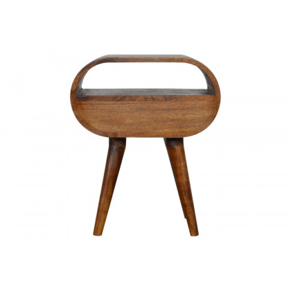 Artisan Circular Open Slot Bedside - Chestnut