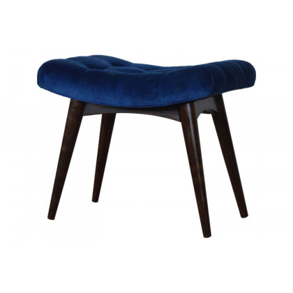 Artisan Curved Bench - Royal Blue, Velvet