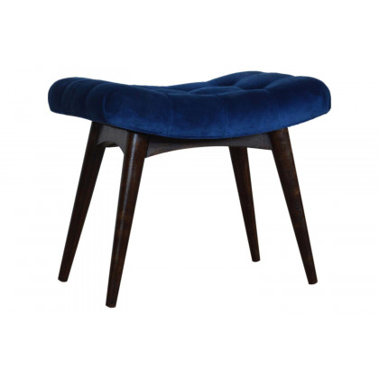Artisan Curved Bench - Royal Blue, Velvet