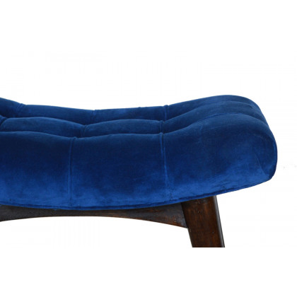 Artisan Curved Bench - Royal Blue, Velvet
