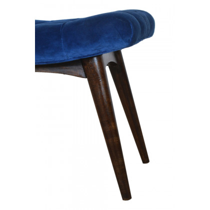 Artisan Curved Bench - Royal Blue, Velvet