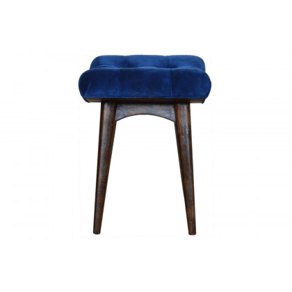Artisan Curved Bench - Royal Blue, Velvet