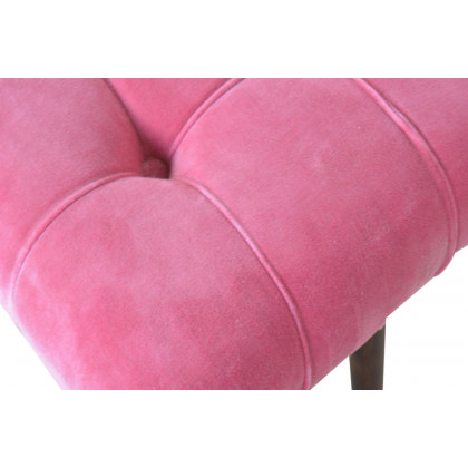 Artisan Curved Bench - Pink Cotton, Velvet