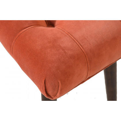 Artisan Curved Bench - Brick Red, Velvet