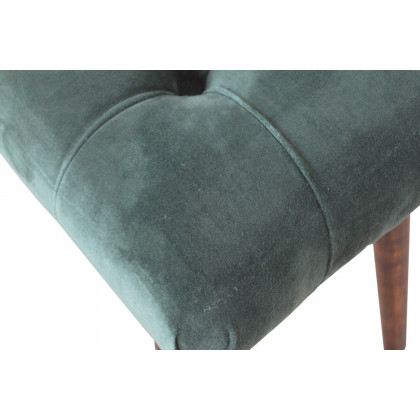 Artisan Curved Bench - Emerald Green, Velvet