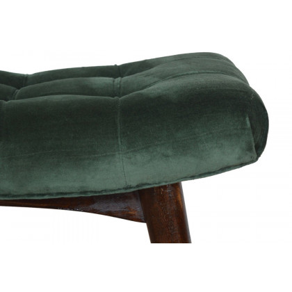 Artisan Curved Bench - Emerald Green, Velvet