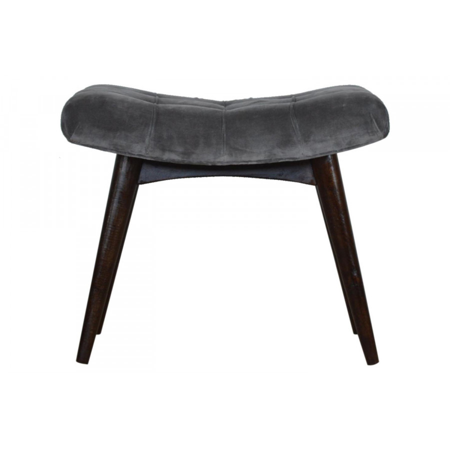 Artisan Curved Bench - Gray, Velvet