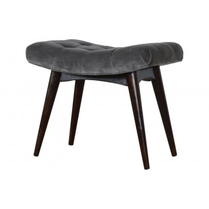 Artisan Curved Bench - Gray, Velvet
