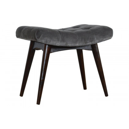 Artisan Curved Bench - Gray, Velvet