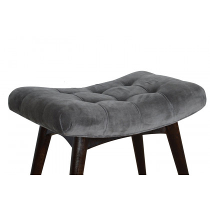 Artisan Curved Bench - Gray, Velvet