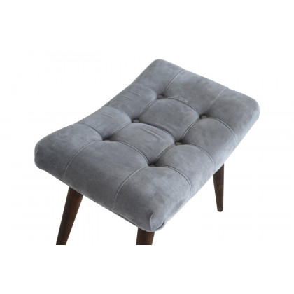 Artisan Curved Bench - Gray, Velvet