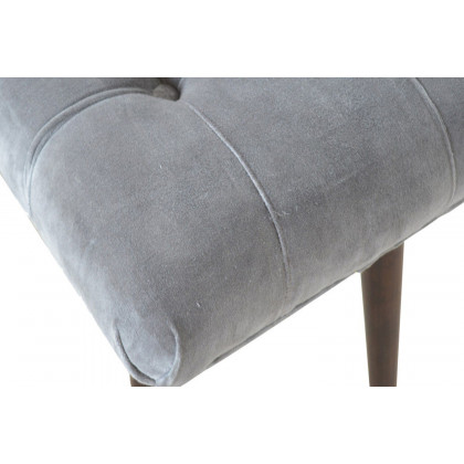 Artisan Curved Bench - Gray, Velvet