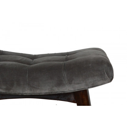 Artisan Curved Bench - Gray, Velvet