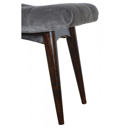 Artisan Curved Bench - Gray, Velvet