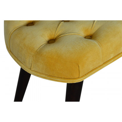 Artisan Deep Button Bench - Mustard, Velvet