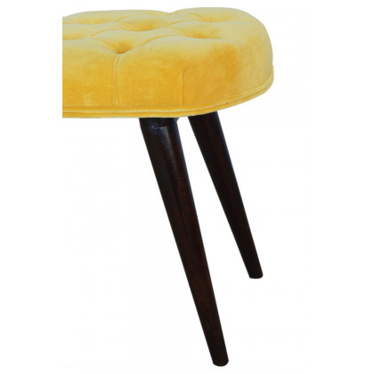 Artisan Deep Button Bench - Mustard, Velvet