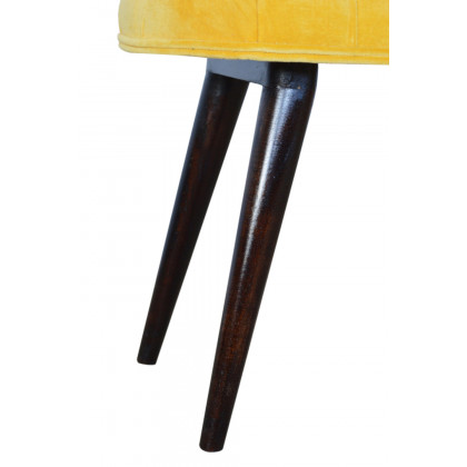 Artisan Deep Button Bench - Mustard, Velvet