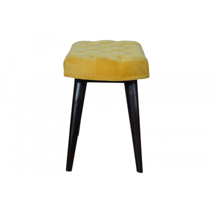 Artisan Deep Button Bench - Mustard, Velvet