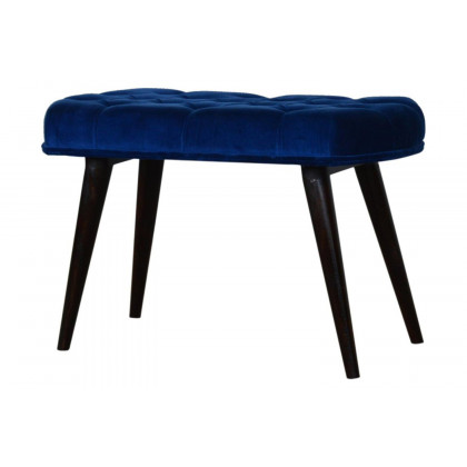 Artisan Deep Button Bench - Royal Blue, Velvet
