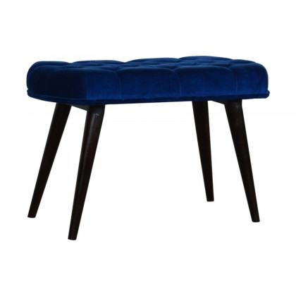 Artisan Deep Button Bench - Royal Blue, Velvet