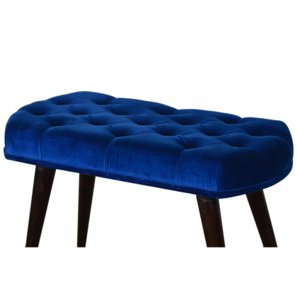 Artisan Deep Button Bench - Royal Blue, Velvet