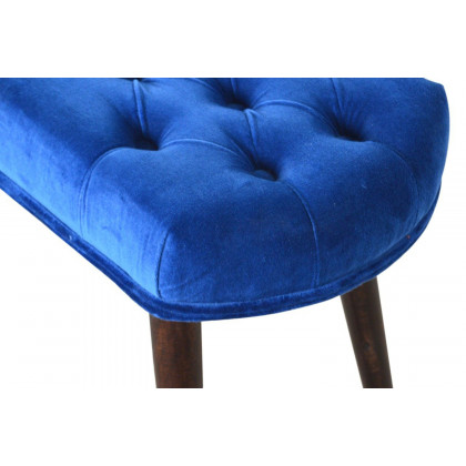 Artisan Deep Button Bench - Royal Blue, Velvet