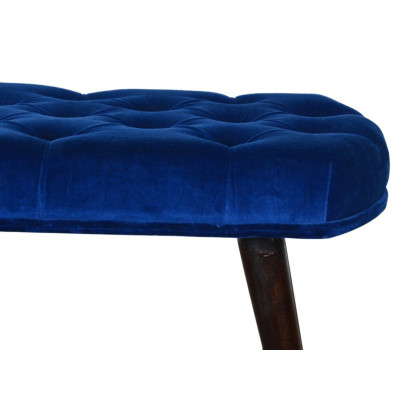 Artisan Deep Button Bench - Royal Blue, Velvet