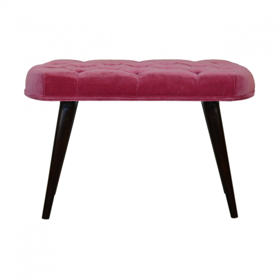 Artisan - Cotton Button Bench in Pink, Velvet