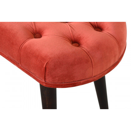 Artisan Deep Button Bench - Brick Red, Velvet
