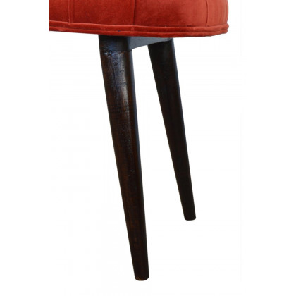 Artisan Deep Button Bench - Brick Red, Velvet