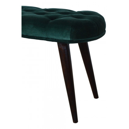 Artisan Deep Button Bench - Emerald Green, Velvet