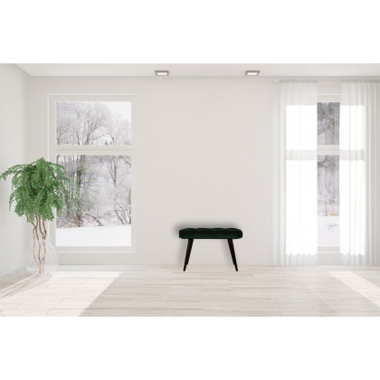 Artisan Deep Button Bench - Emerald Green, Velvet