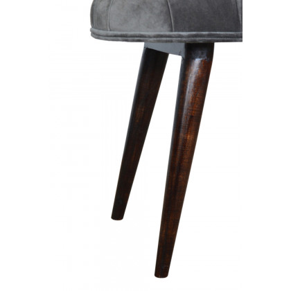 Artisan Deep Button Bench - Gray, Velvet