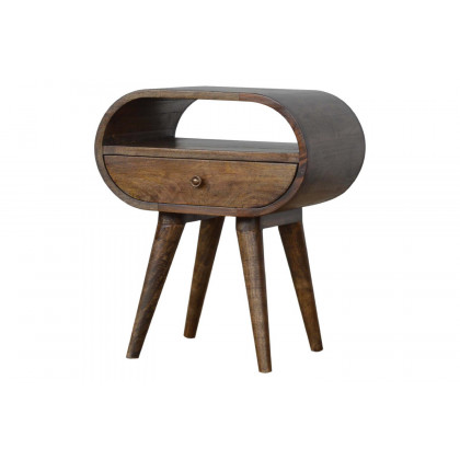 Artisan Circular Open Slot Bedside - Gray Washed
