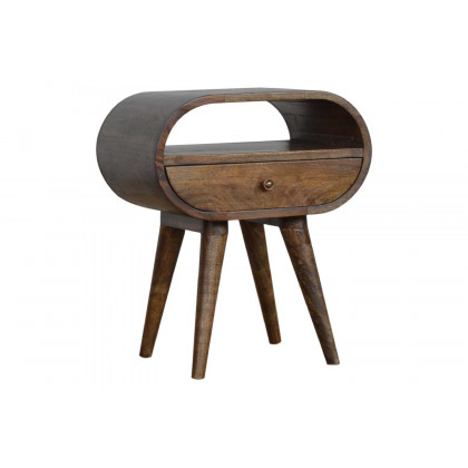Artisan Circular Open Slot Bedside - Gray Washed