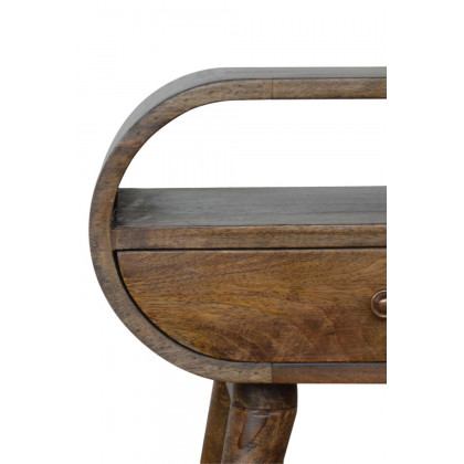 Artisan Circular Open Slot Bedside - Gray Washed